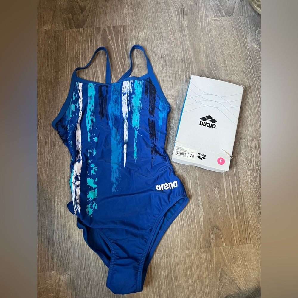 Barena Blue and White One Piece Swimsuit Dynamic Design